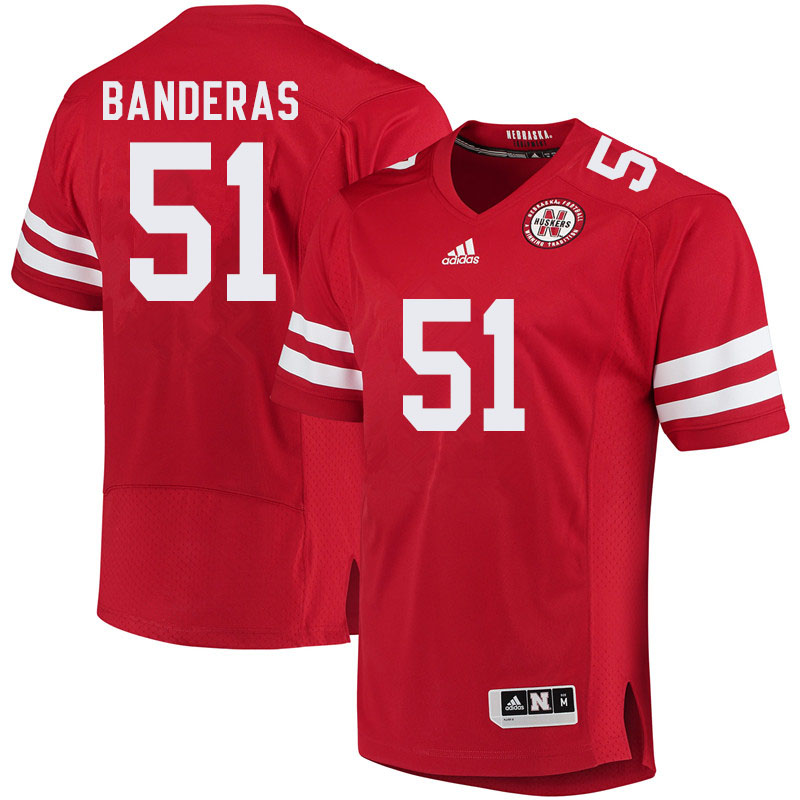 Men #51 Anthony Banderas Nebraska Cornhuskers College Football Jerseys Sale-Red